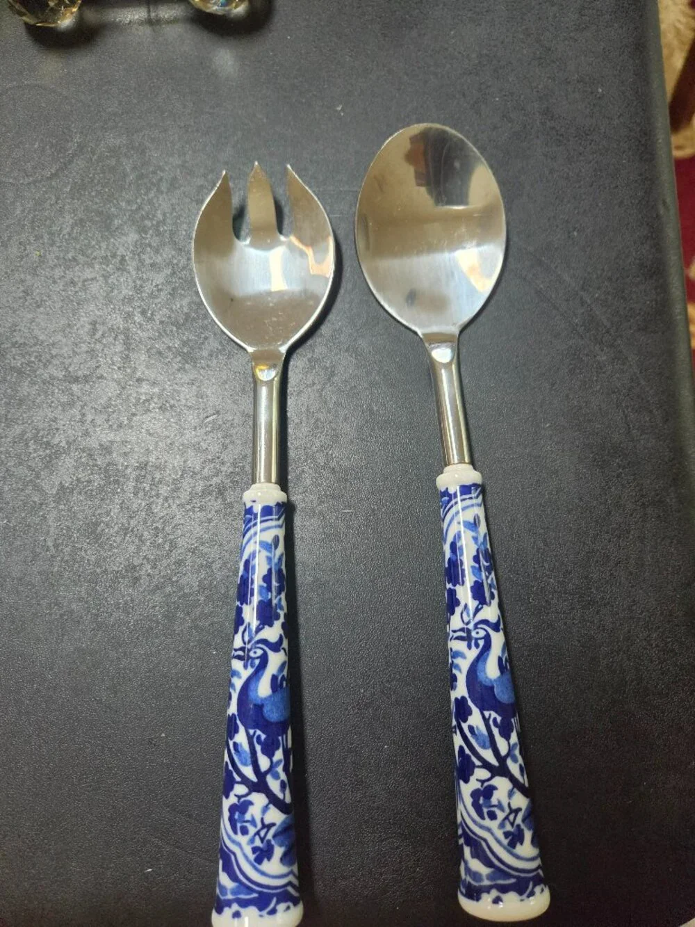 SPODE BLUE ITALIAN SALAD SERVERS